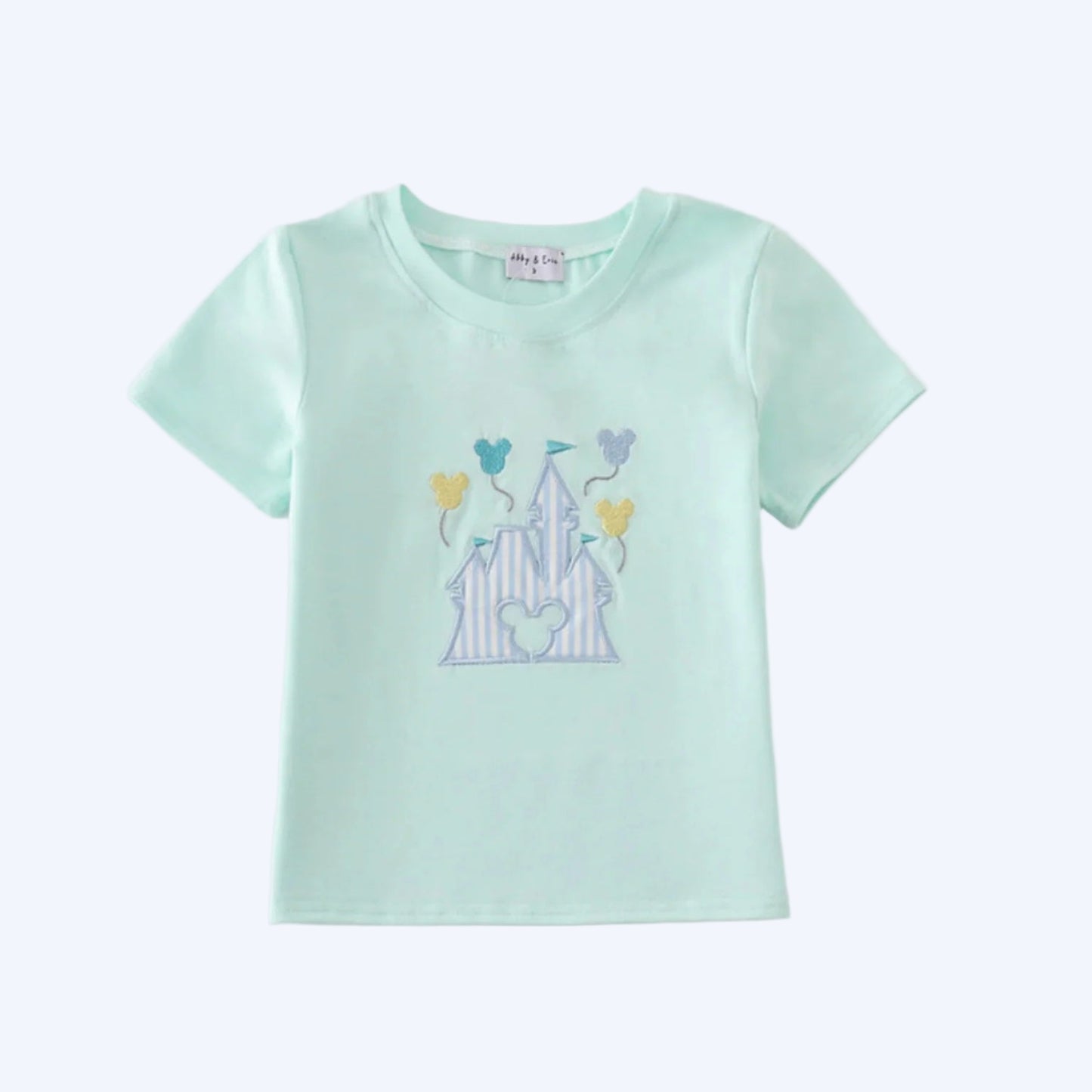 BOYS MOUSE CASTLE BALLOON APPLIQUÉ T-SHIRT