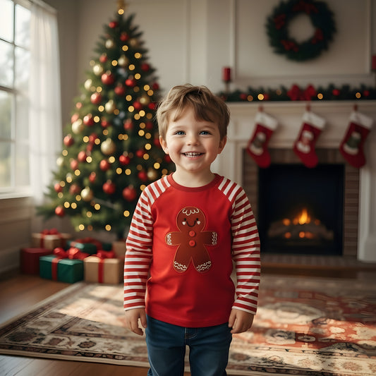 KIDS GINGERBREAD CHRISTMAS LONG SLEEVE SHIRT
