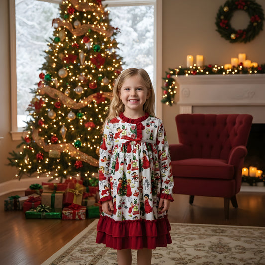 Antique Christmas Morning Child's Play Nightgown