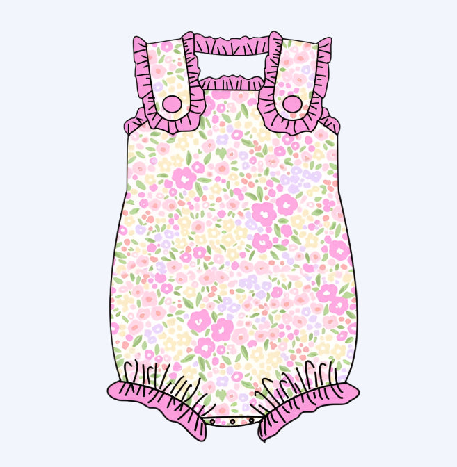 EVERLY’S FLOWERS BUBBLE ROMPER