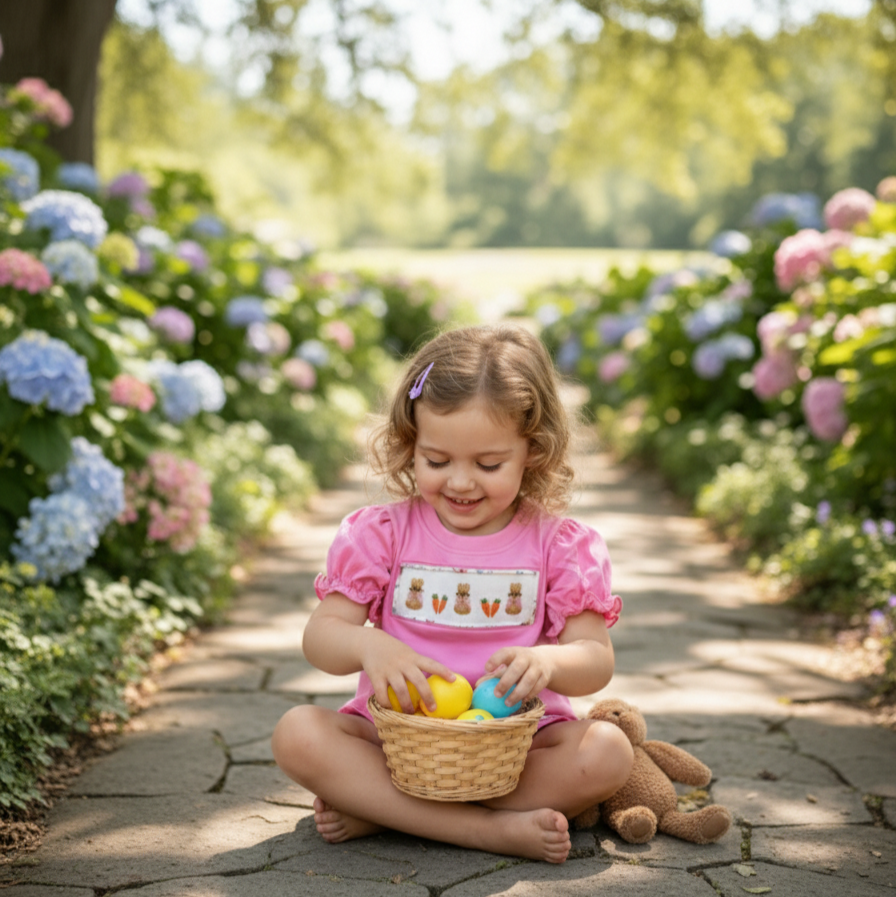 STORY BOOK - PETER RABBIT - HAND SMOCKED GIRLS SET
