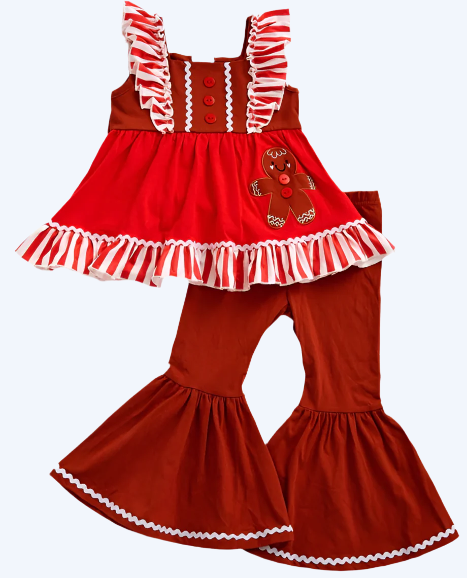 CHRISTMAS EMBROIDERY APPLIQUÉ GINGERBREAD COLLECTION - GIRLS SET