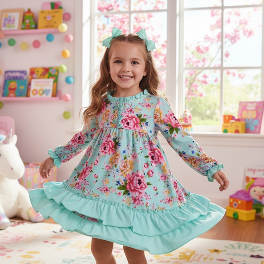 TEAL FLORAL NIGHTGOWN