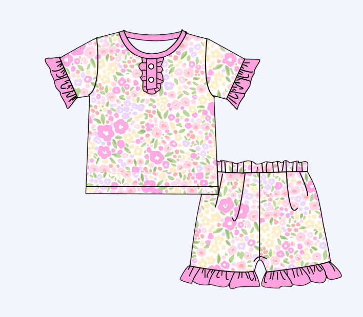 EVERLY’S FLOWERS PAJAMA SHORTS SET