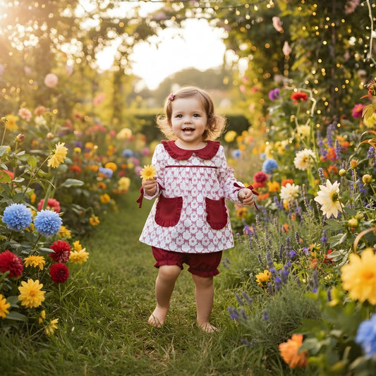Grandmillennial Valentines Hearts & Bows Bloomer Set