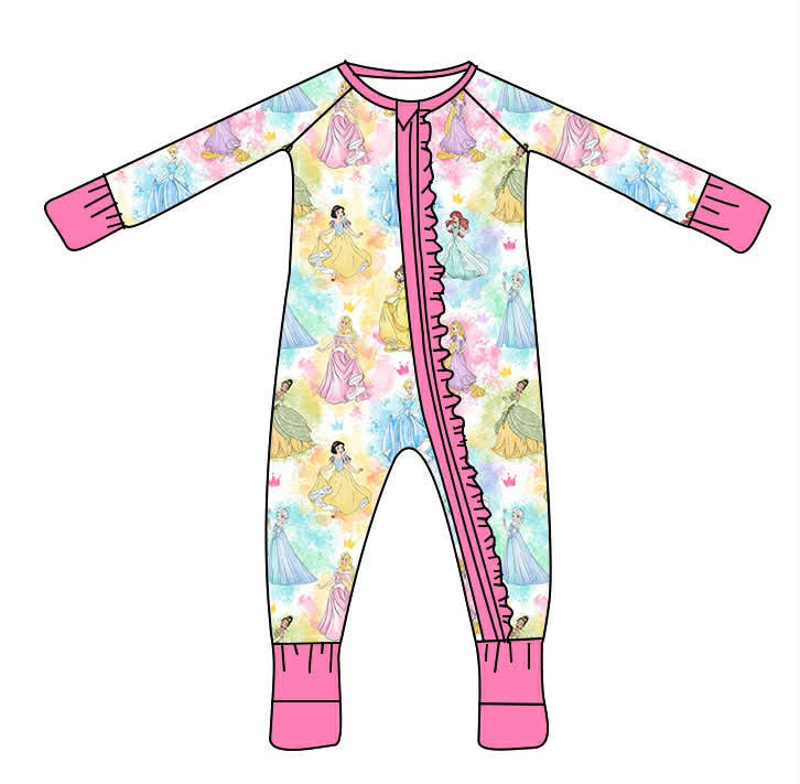 Pastel Princess Dreams Bamboo Ruffle Zippy