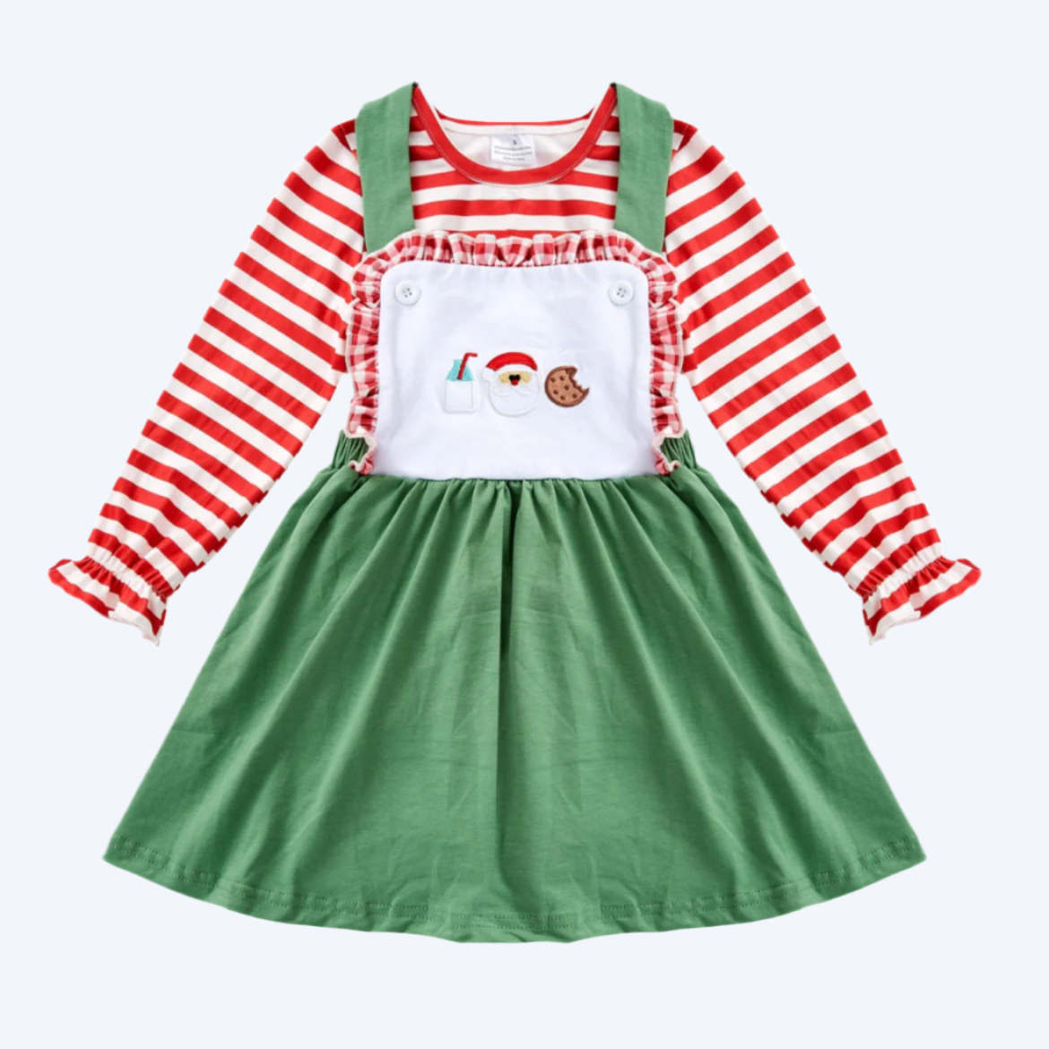 CHRISTMAS SANTA COOKIES AND MILK DRESS WITH SHIRT