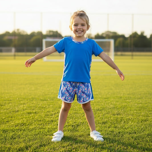 GIRLS SPORTS SHORTS SET - PEACOCK