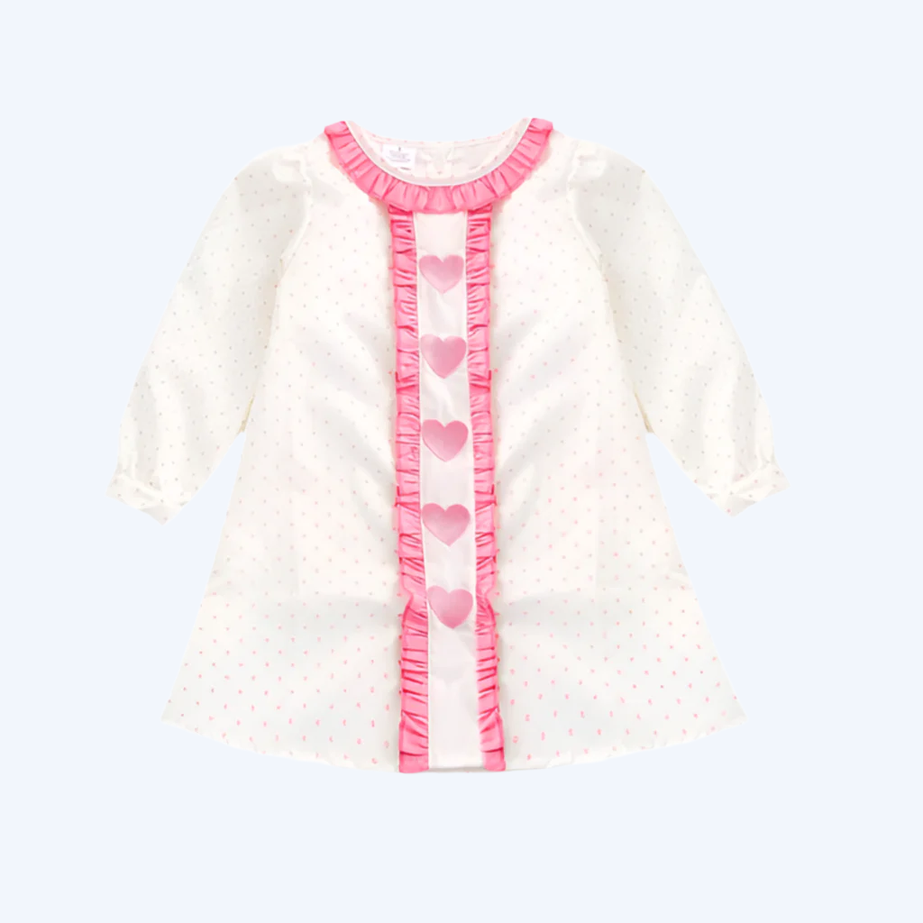 VALENTINES HEARTS DRESS - EMBROIDERED APPLIQUÉ