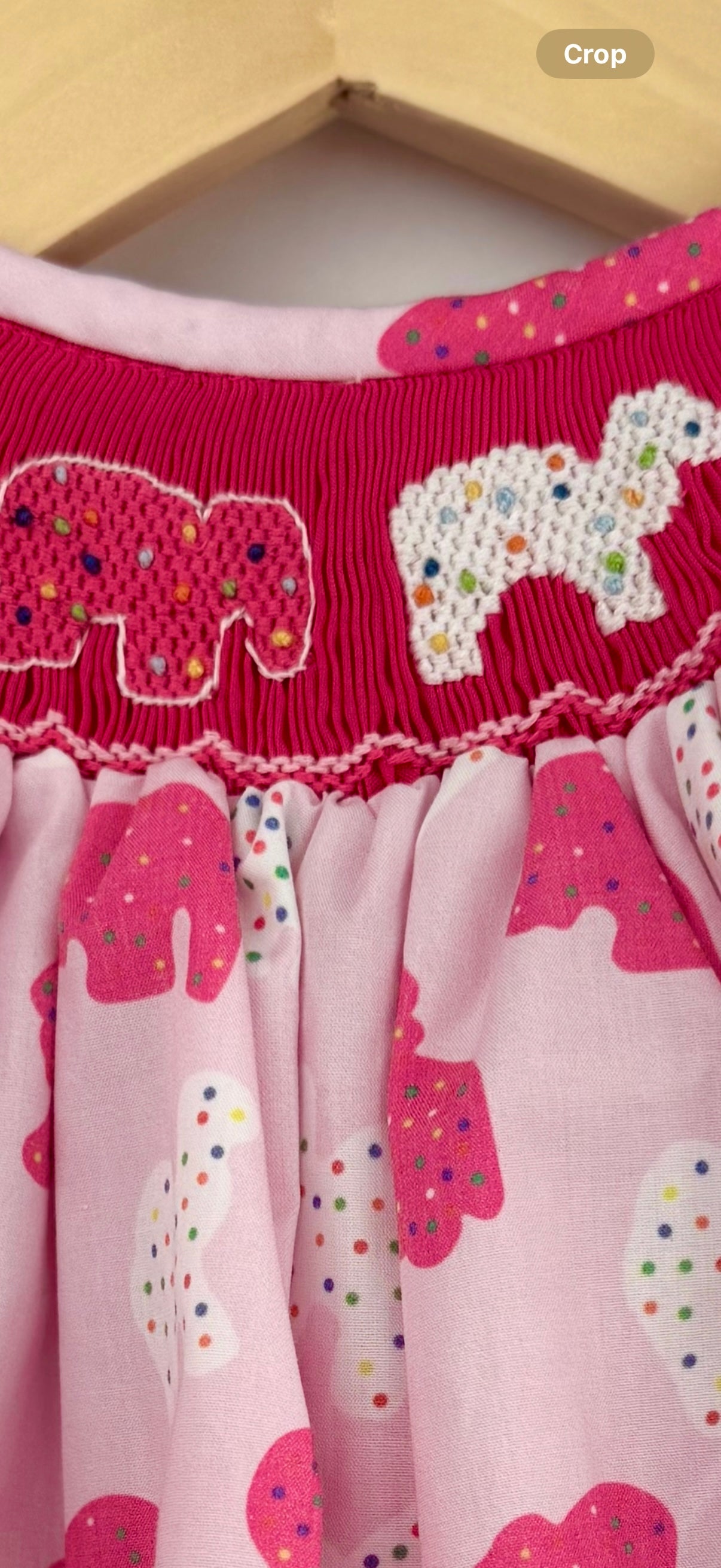 HAND SMOCKED FROSTED SPRINKLE ANIMAL COOKIES BLOOMER SET