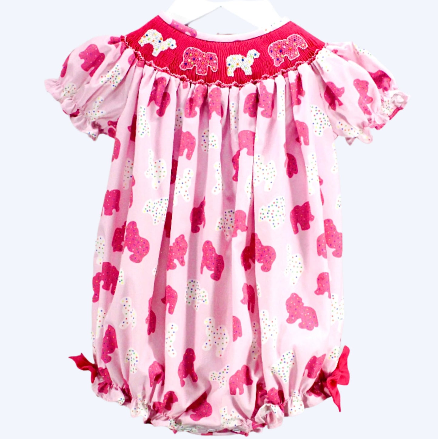 HAND SMOCKED FROSTED SPRINKLE ANIMAL COOKIES BUBBLE