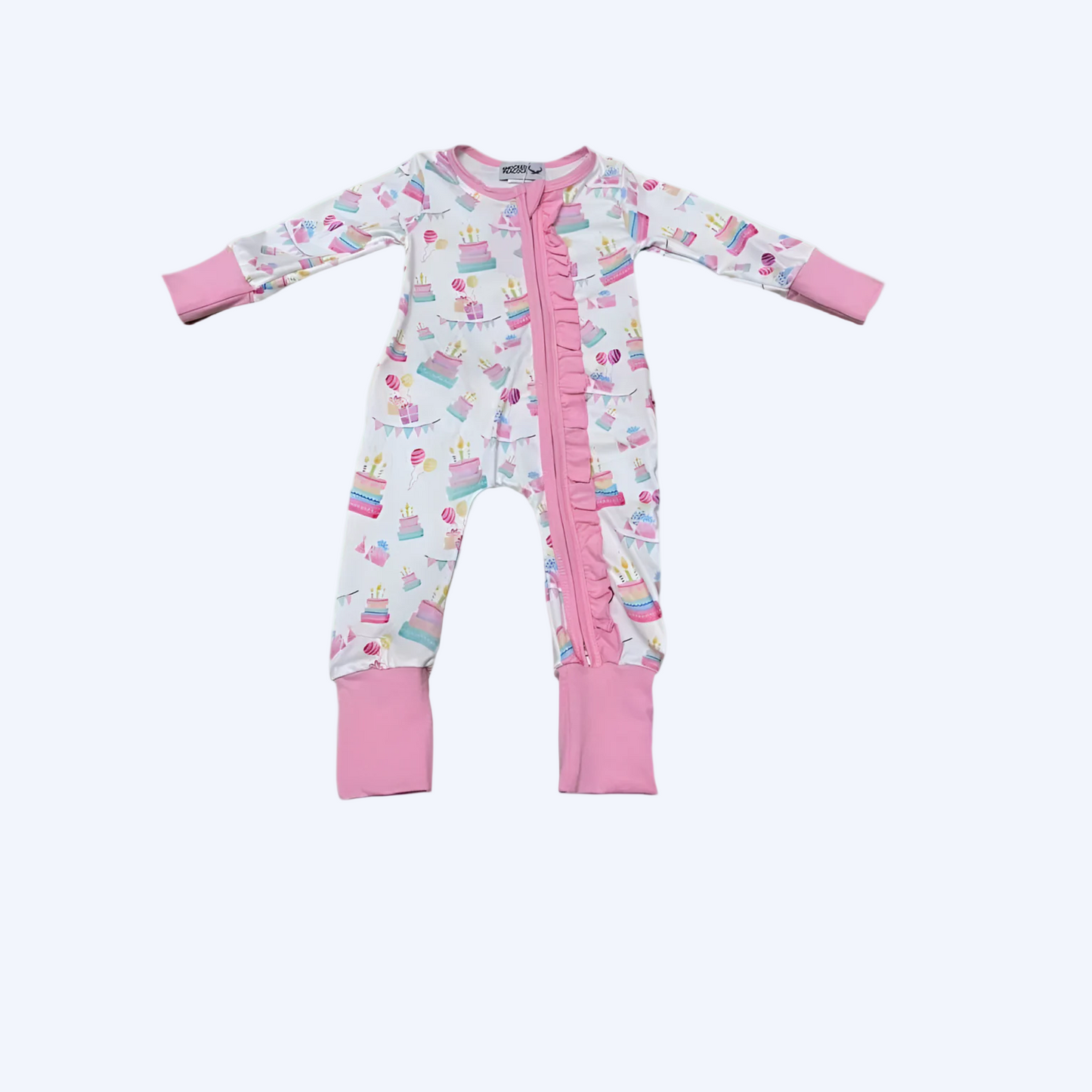 BIRTHDAY CAKE DREAMS COLLECTION BABY RUFFLE BUTT SLEEPER