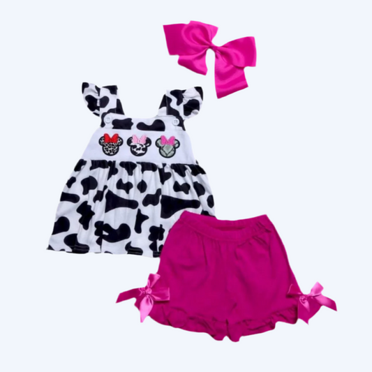 MAGICAL MOUSE ANIMAL KINGDOM SHORTS SET - EMBROIDERED APPLIQUÉ