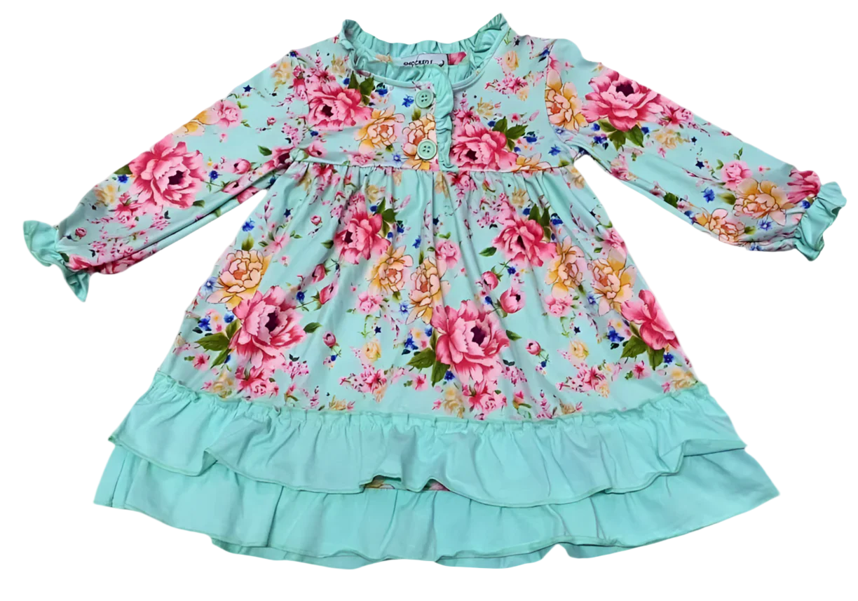 Teal Floral Nightgown