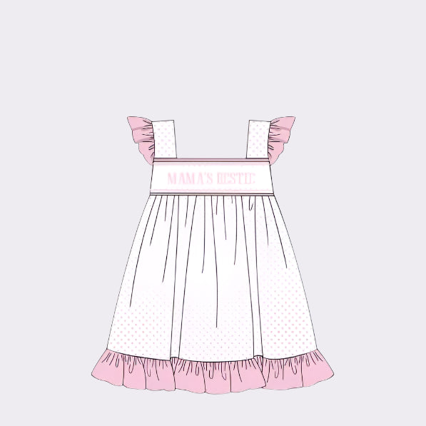 MAMAS BESTIE HAND SMOCKED DRESS - BISHOP LENGTH
