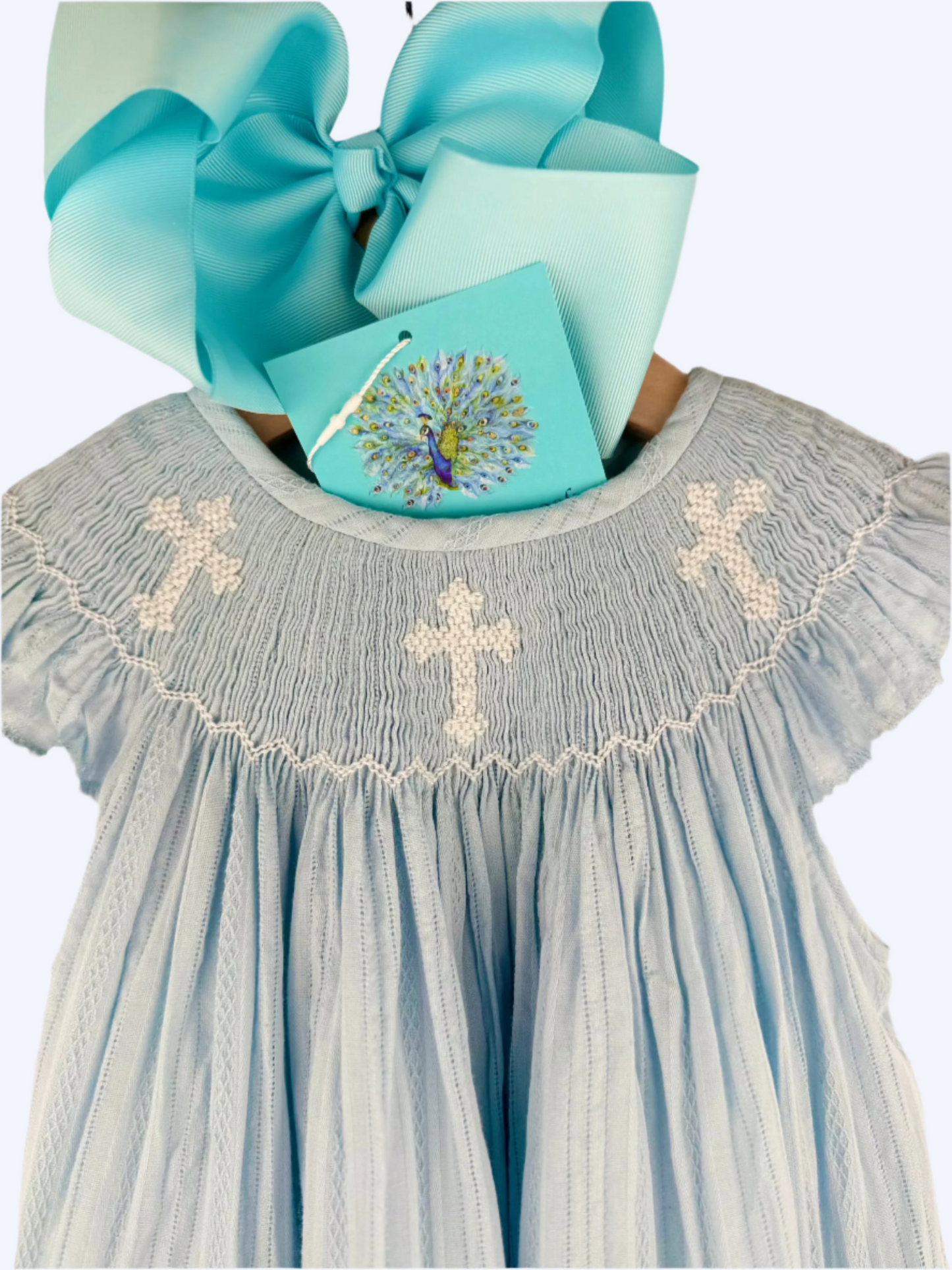 SUNDAY BEST - HANDSMOCKED LIGHT BLUE DRESS