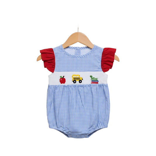 Back To School - Hand Smocked - Bubble - Pleats Need Ironing So Sold As Defective