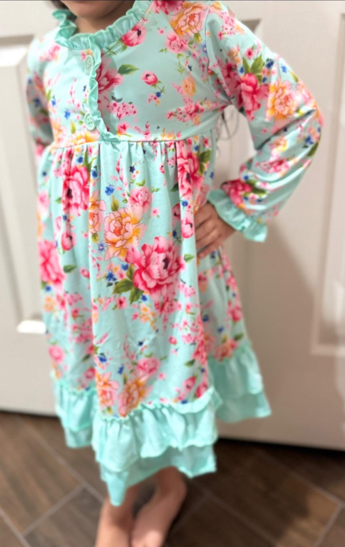 TEAL FLORAL NIGHTGOWN