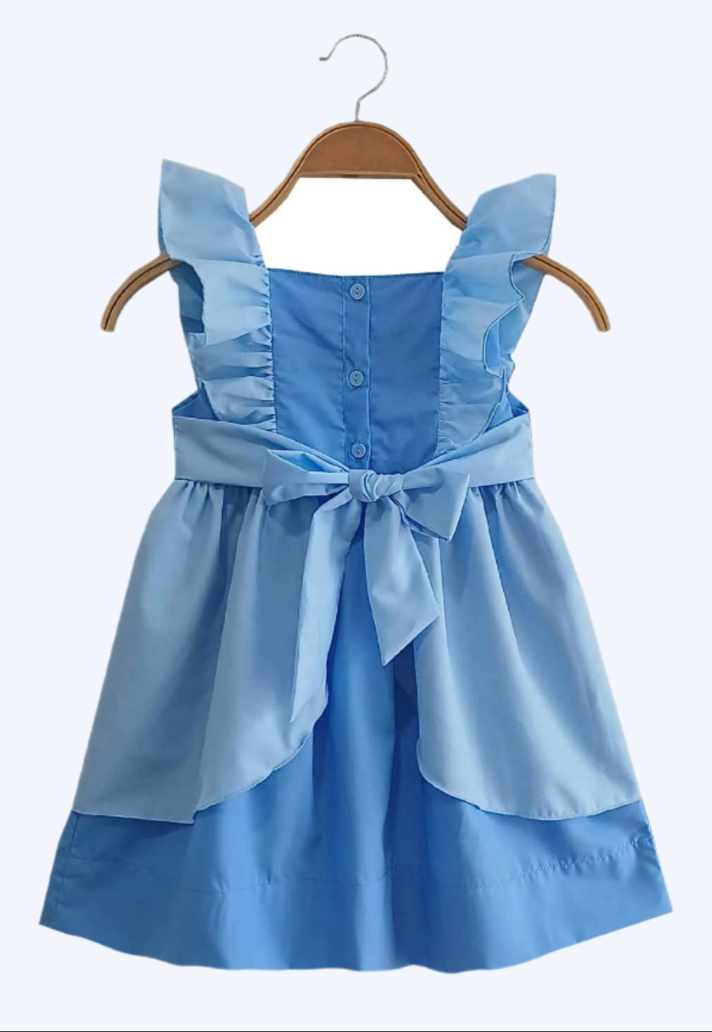CINDERELLA SMOCKED BLUE PRINCESS CARRAIGE DRESS – A DREAM COME TRUE