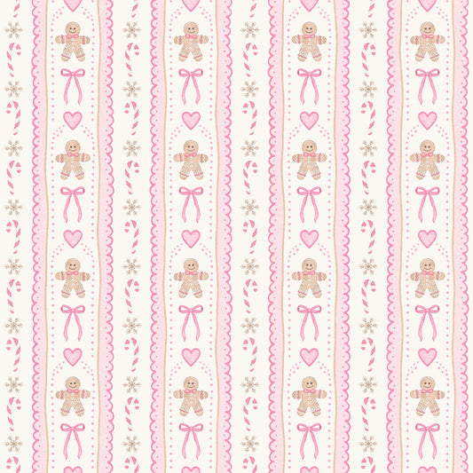 Pink Gingerbread Bows Bamboo Ruffle Zippy