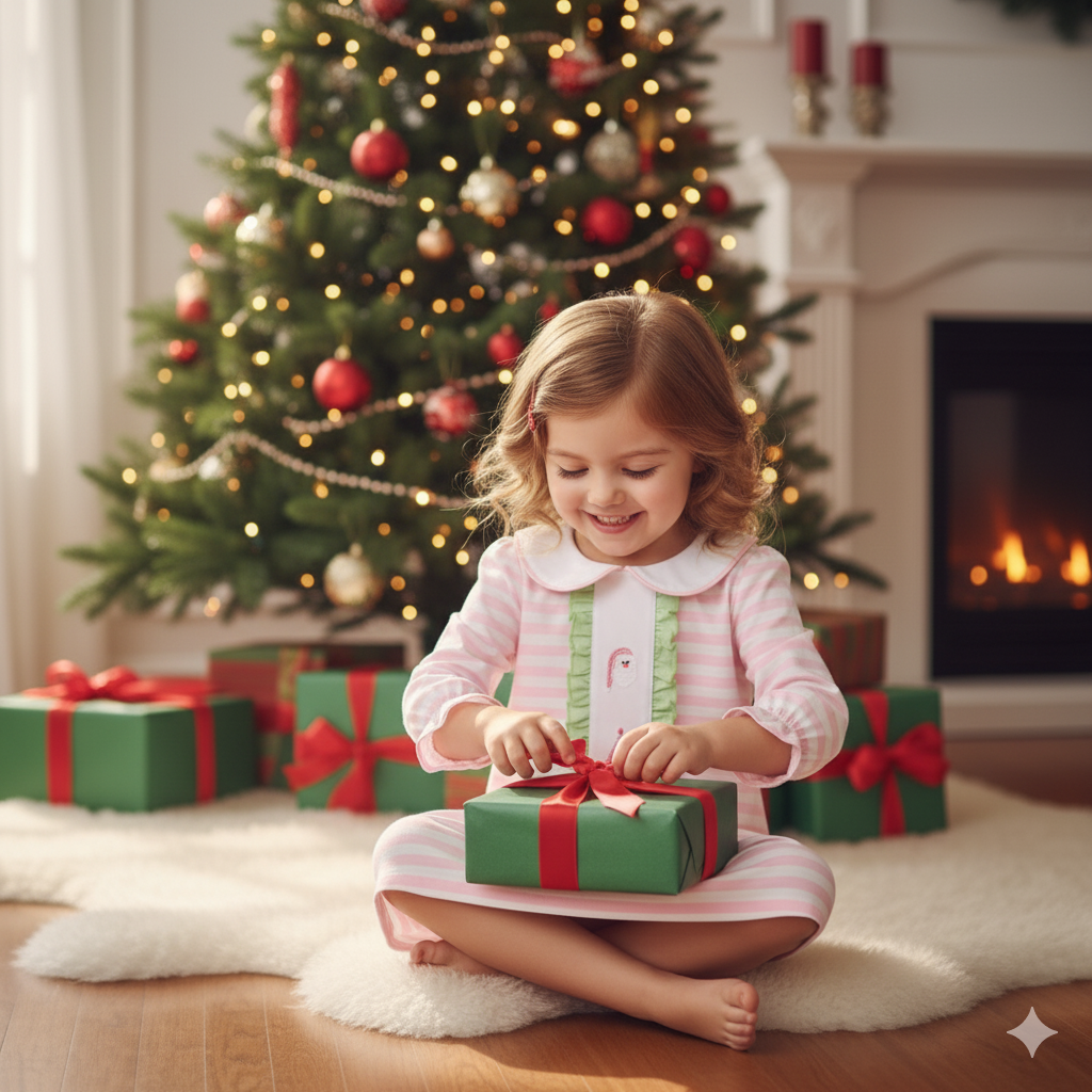 CHRISTMAS PINK GIRLS DRESS