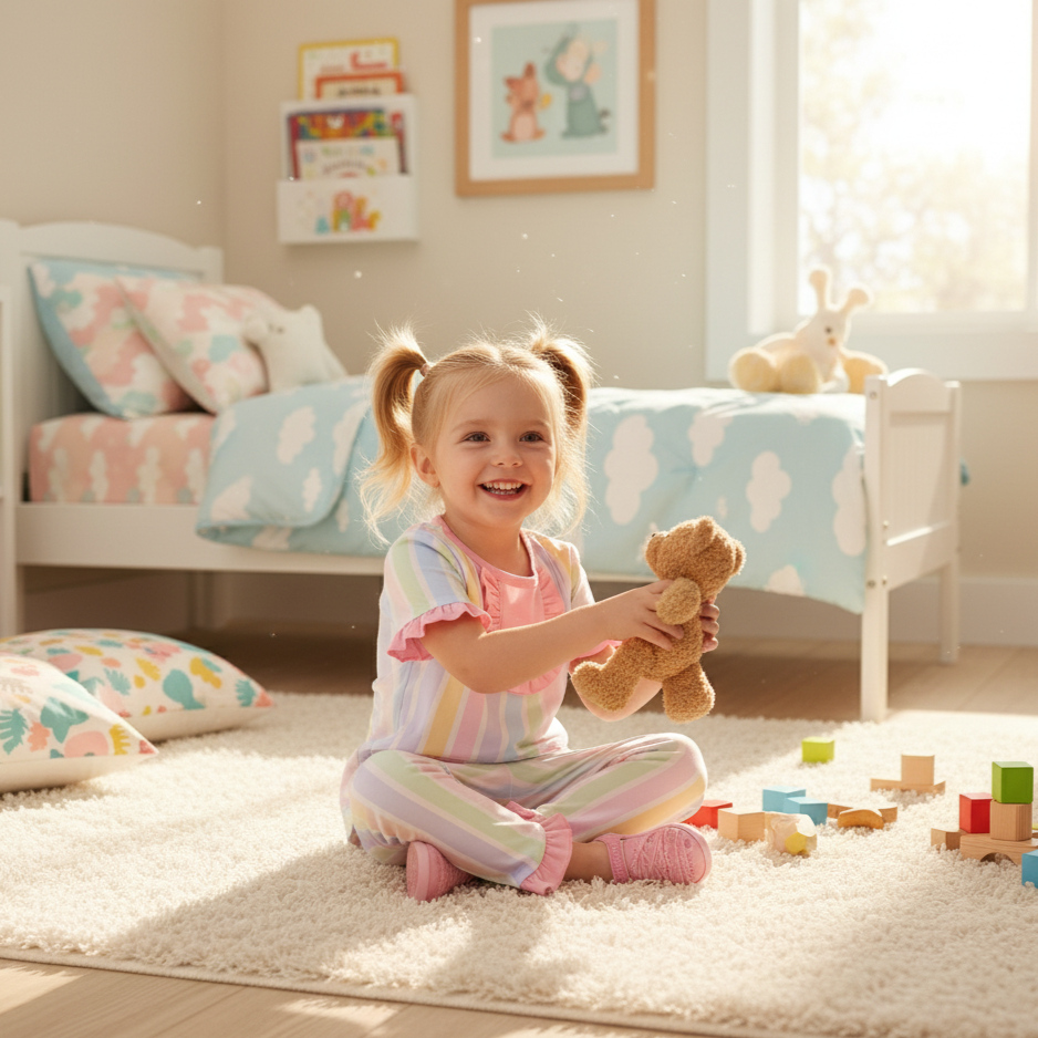 PREPPY PASTEL STRIPE DREAMS SHORT SLEEVE PAJAMA PANTS SET