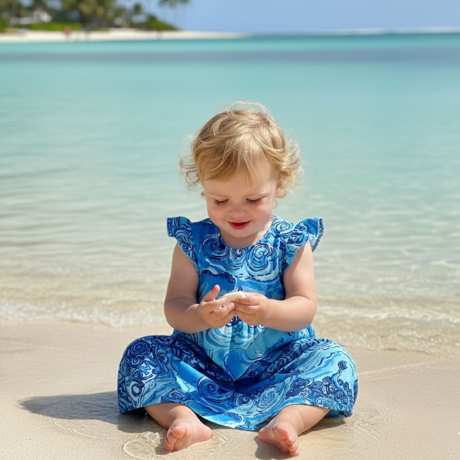 WATERCOLOR OCEAN WAVE STORMY DRESS