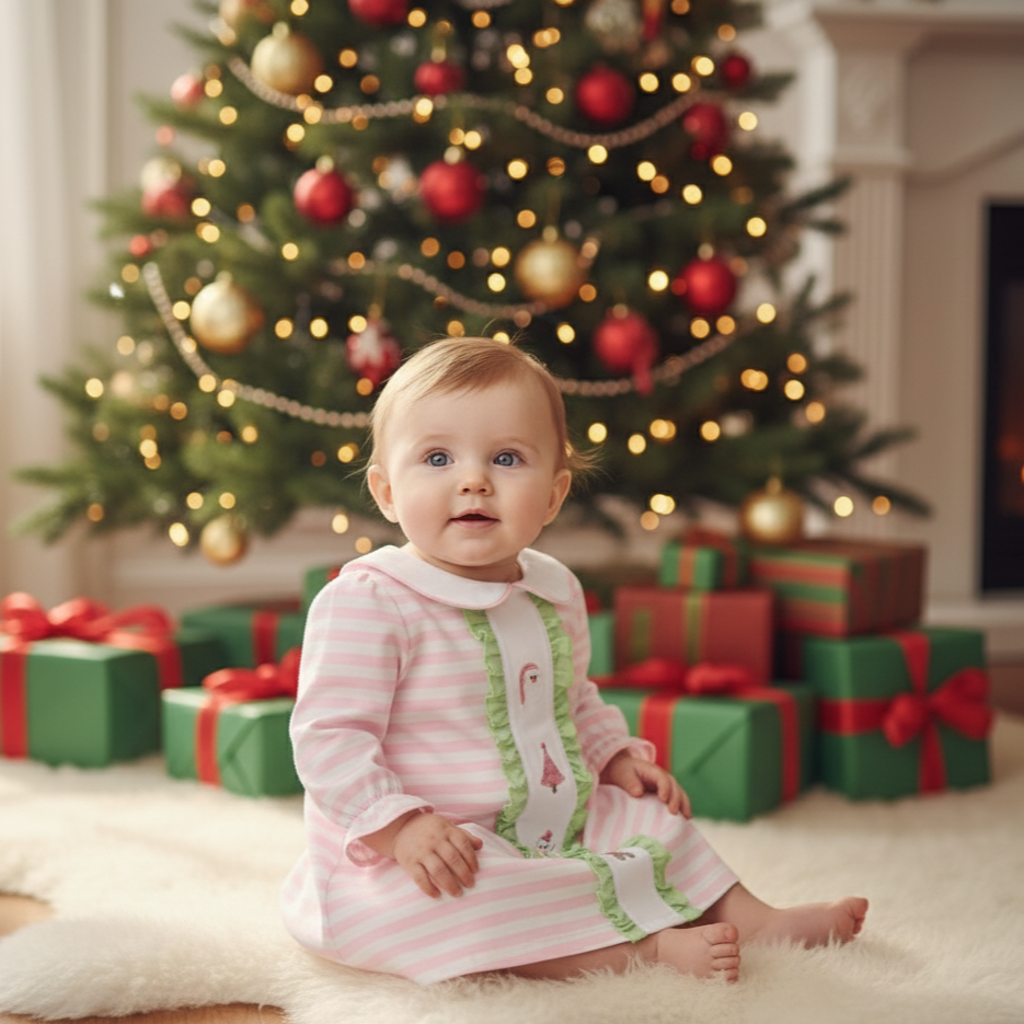 CHRISTMAS PINK GIRLS DRESS