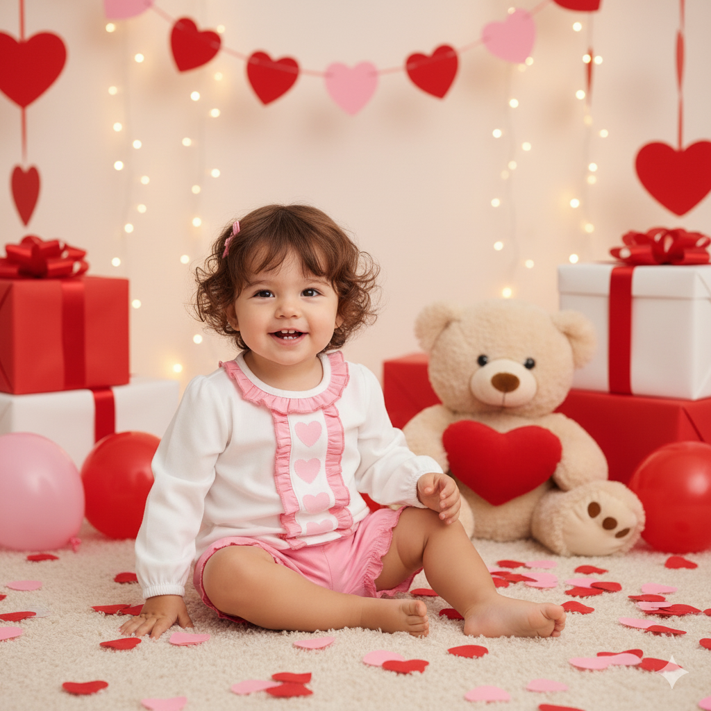 VALENTINES HEARTS BLOOMER SET - EMBROIDERY APPLIQUÉ