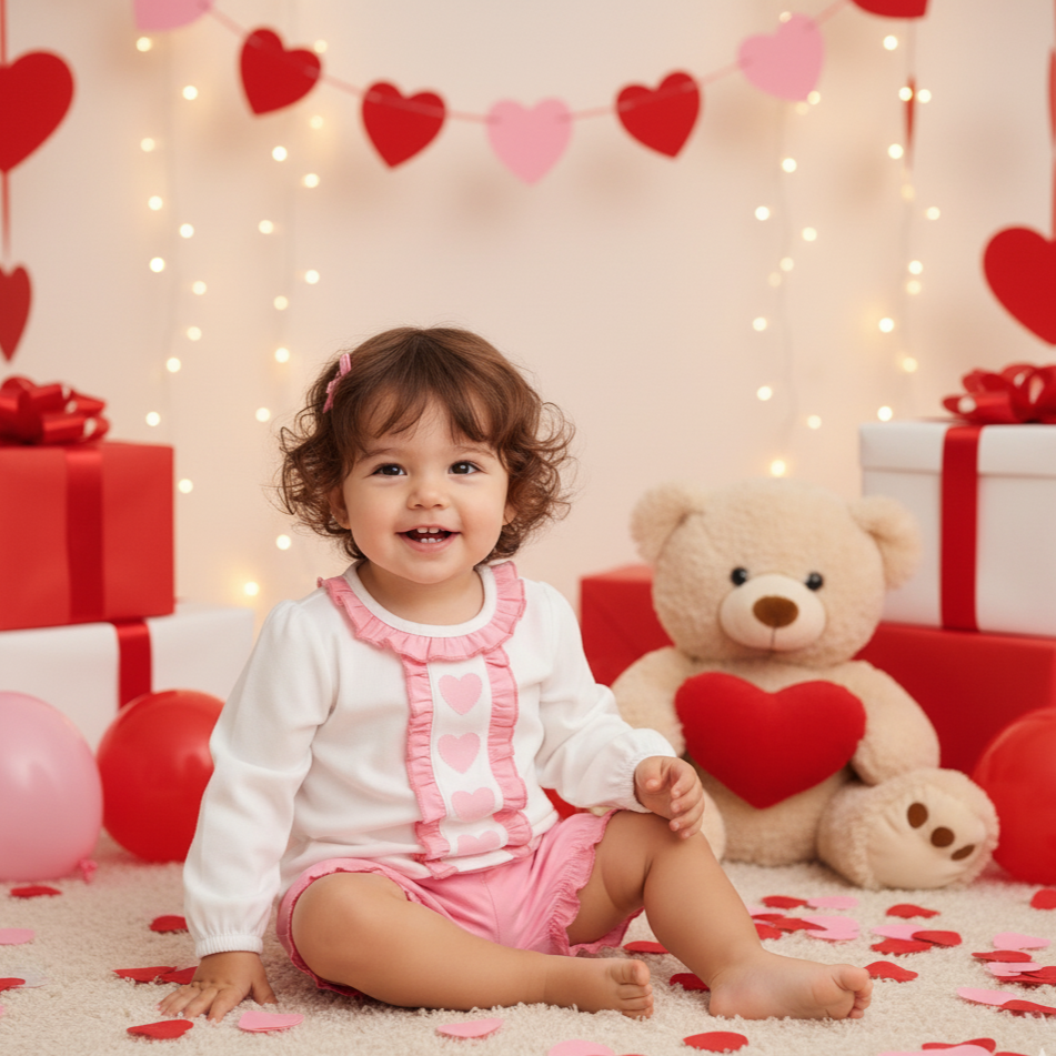 VALENTINES HEARTS BLOOMER SET - EMBROIDERY APPLIQUÉ