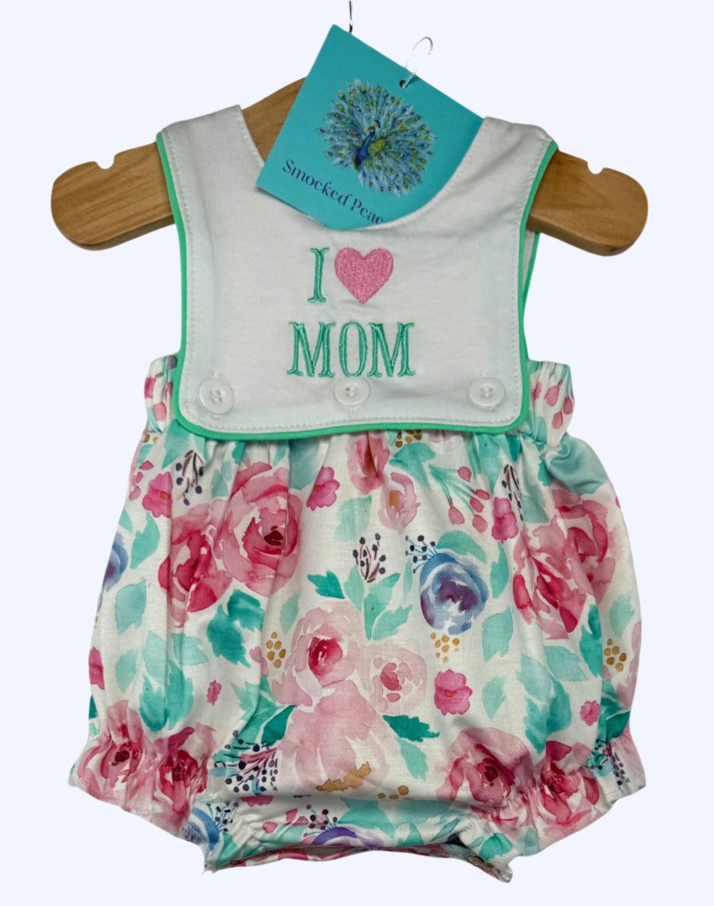 I LOVE MOM - EMBROIDERED BUBBLE