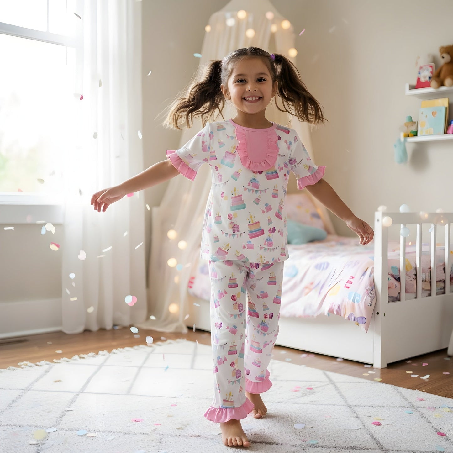 Birthday Cake Dreams Short Sleeve Pajama Pants Set