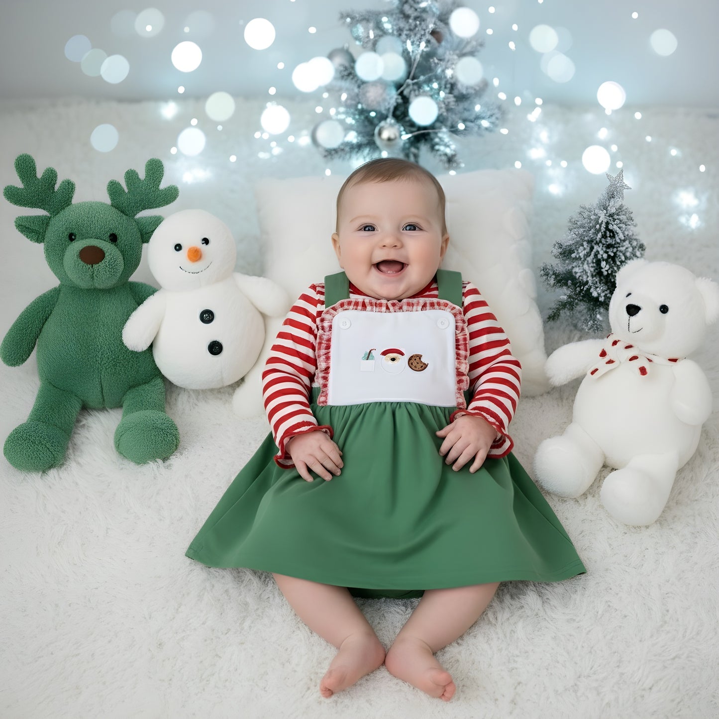 CHRISTMAS SANTA COOKIES AND MILK DRESS WITH SHIRT