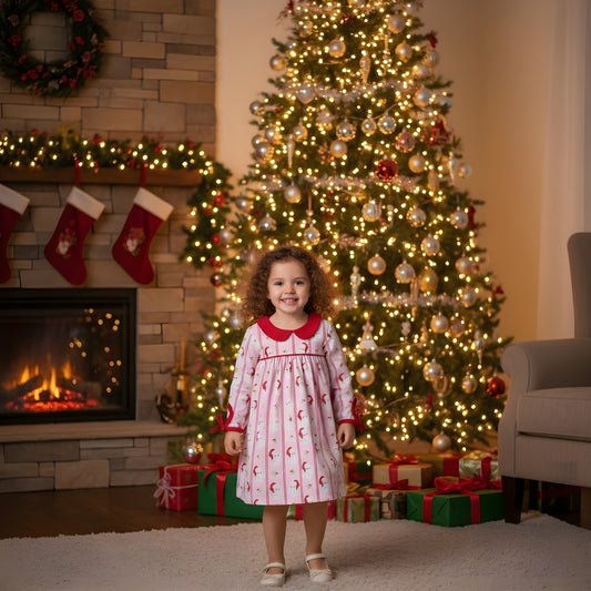 Classic Santa Long Sleeve Girls Dress