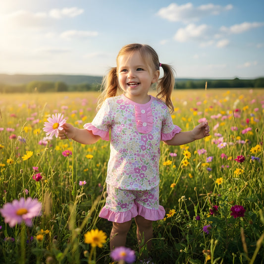 Everly’s Flowers Play Shorts Set