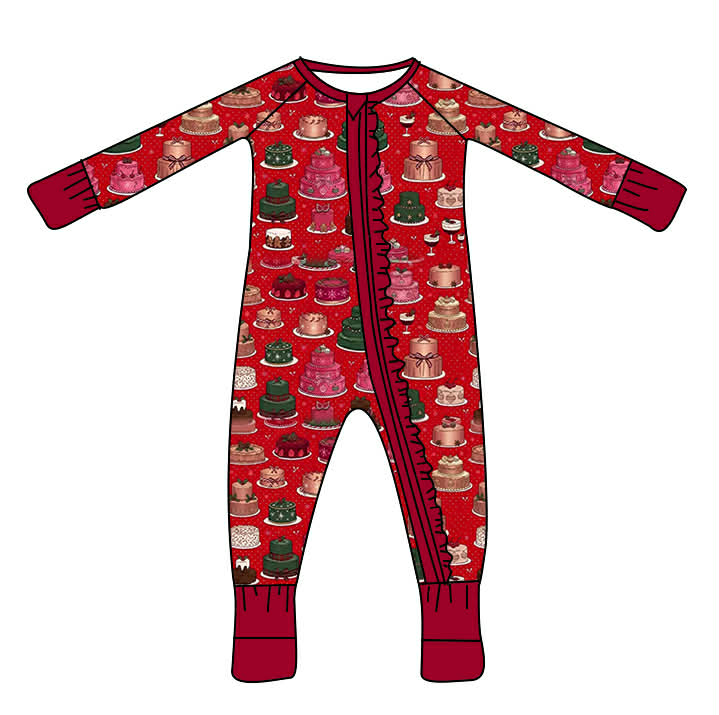 Holiday Cake Delight Bamboo Ruffle Zippy