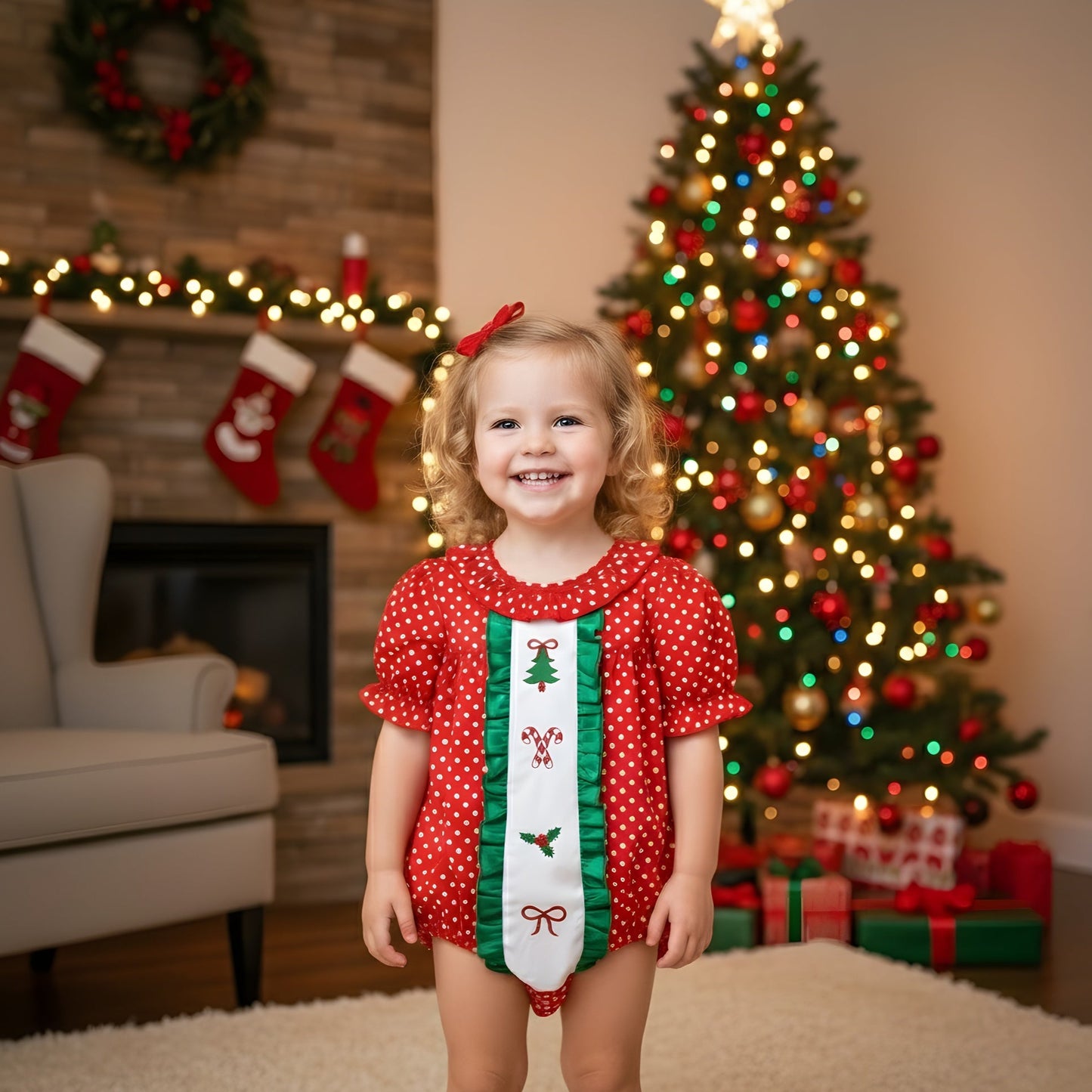 CHRISTMAS POLKADOT BUBBLE EMBROIDERY