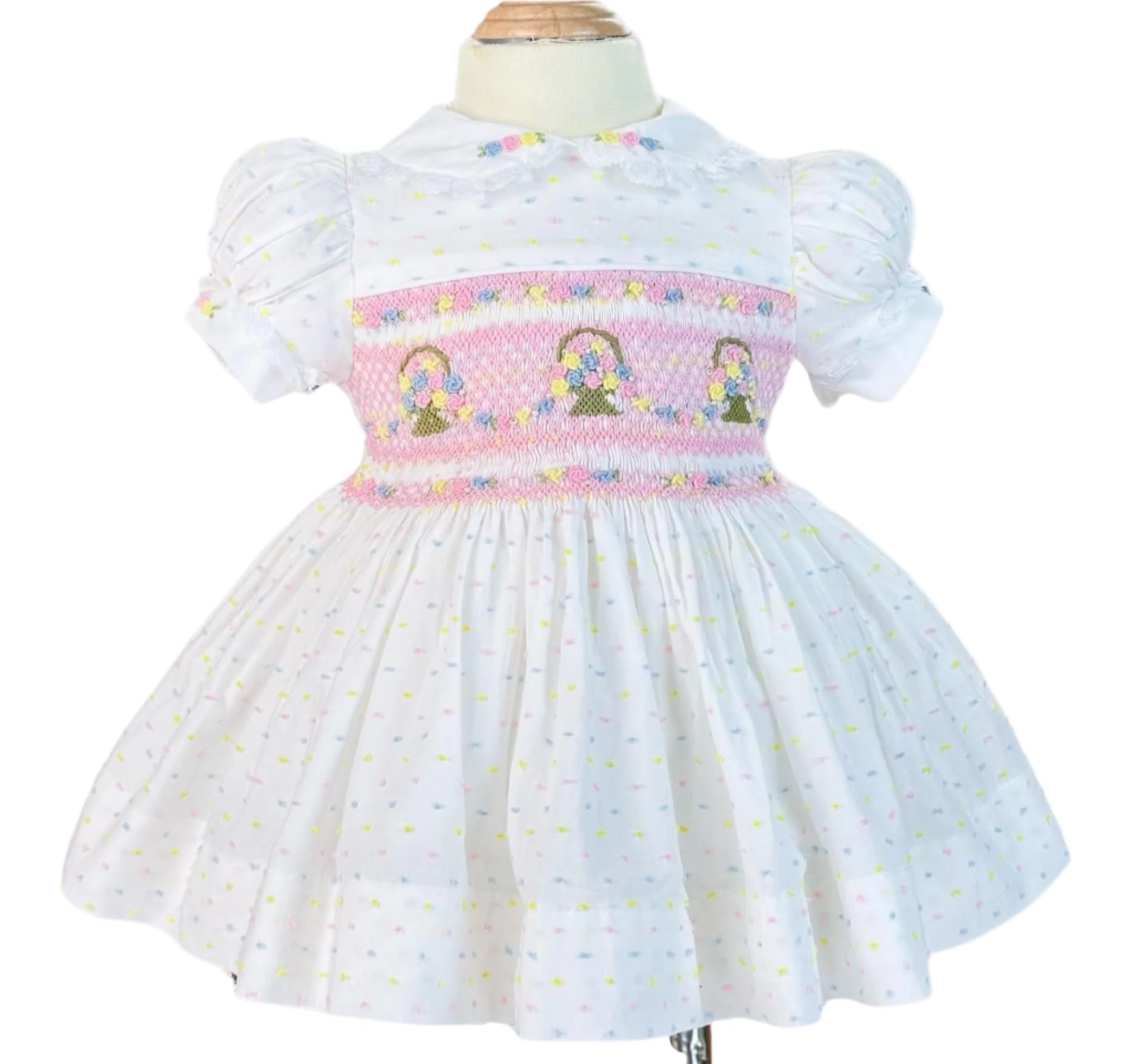 Easter Hand-Smocked Flower Basket Dress | Smocked Peacock