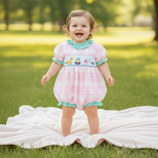 SUNDAY BEST - NOAH’S ARK - HAND SMOCKED BUBBLE