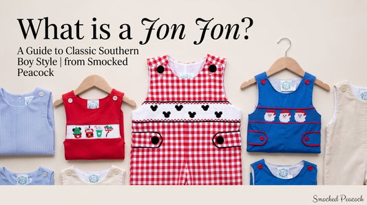What is a Jon Jon? Guide to classic smocked boys outfits and shortalls from Smocked Peacock.