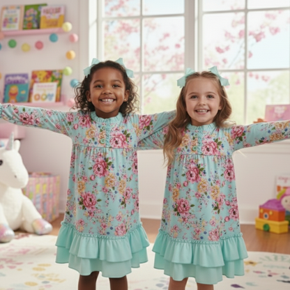 TEAL FLORAL NIGHTGOWN