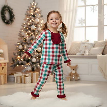 Christmas Red And Green Gingham Pajama Set