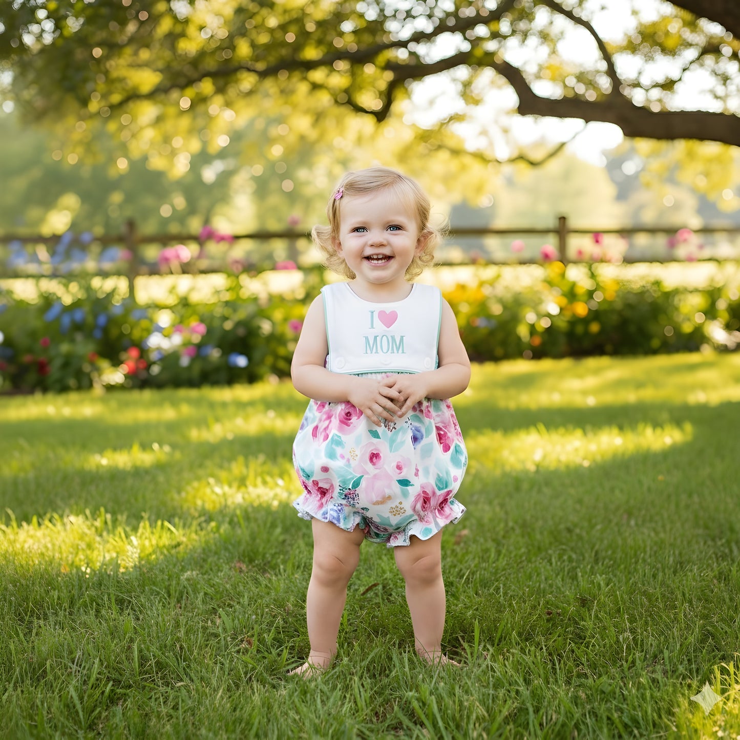 I LOVE MOM - EMBROIDERED BUBBLE
