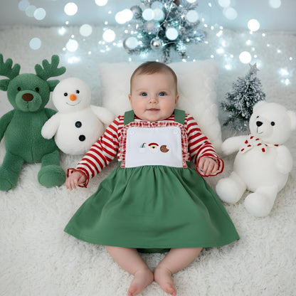 CHRISTMAS SANTA COOKIES AND MILK DRESS WITH SHIRT