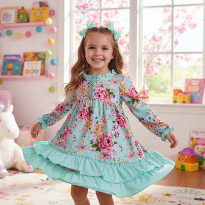 TEAL FLORAL NIGHTGOWN