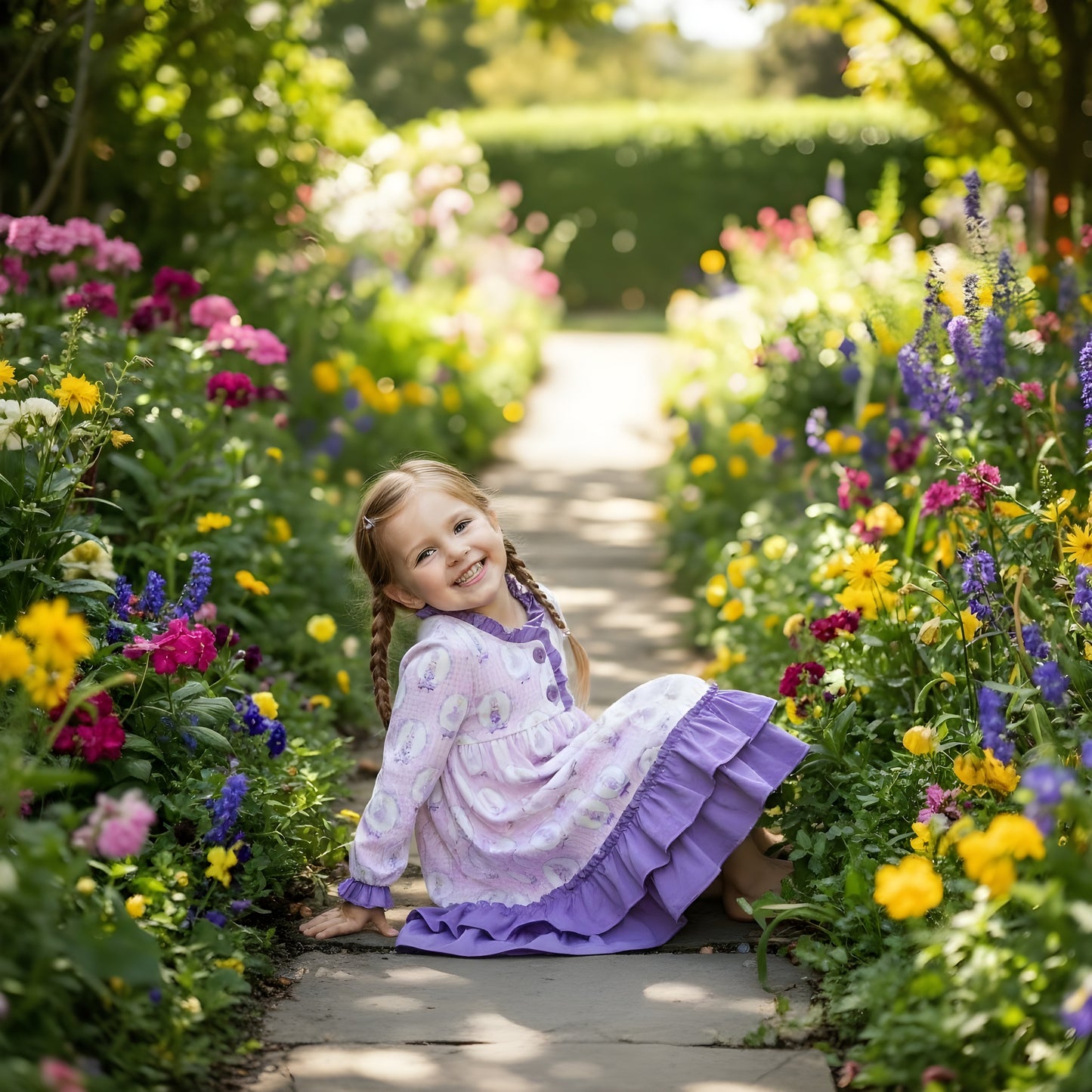 Purple Nutcracker Ballet Ruffle Girls Nightgown