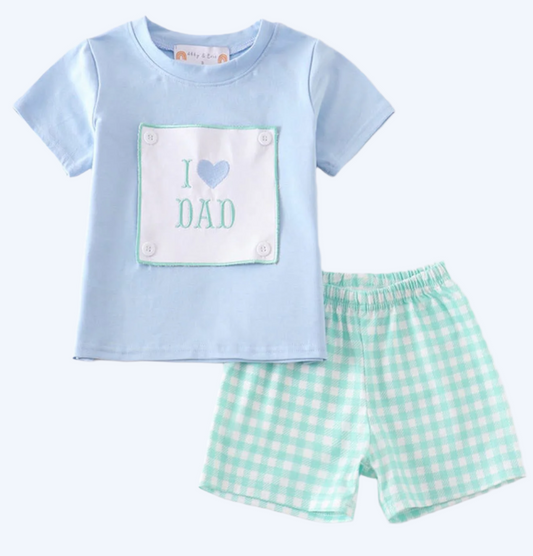 FATHER'S DAY - I LOVE DAD EMBROIDERED BOYS SET