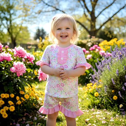 EVERLY’S FLOWERS PAJAMA SHORTS SET