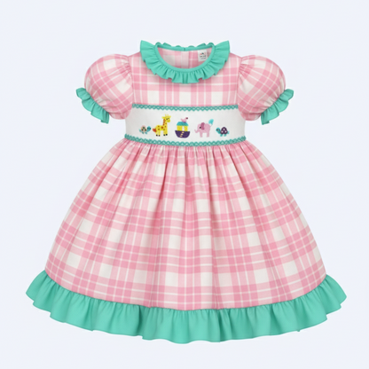 SUNDAY BEST - NOAH’S ARK - HAND SMOCKED DRESS