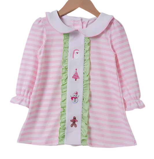 CHRISTMAS PINK GIRLS DRESS